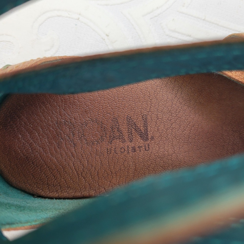 Bed Stu Roan Womens Tan Leather Gladiator Caged Flat Sandals Back Zip Boho Sz 9? - Picture 15 of 16